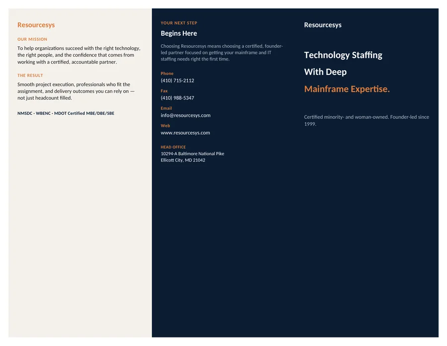 Preview of Resourcesys Company Brochure